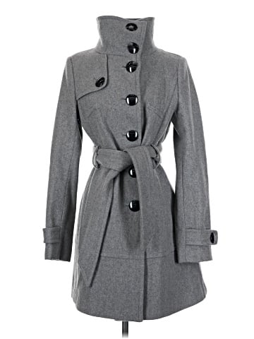 Black Rivet Wool Coat (view 1)