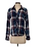 Bella Dahl Plaid Blue Long Sleeve Button-Down Shirt Size S - photo 1