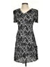 Connected Apparel 100% Polyester Chevron-herringbone Silver Casual Dress Size 4 (petite) - photo 1
