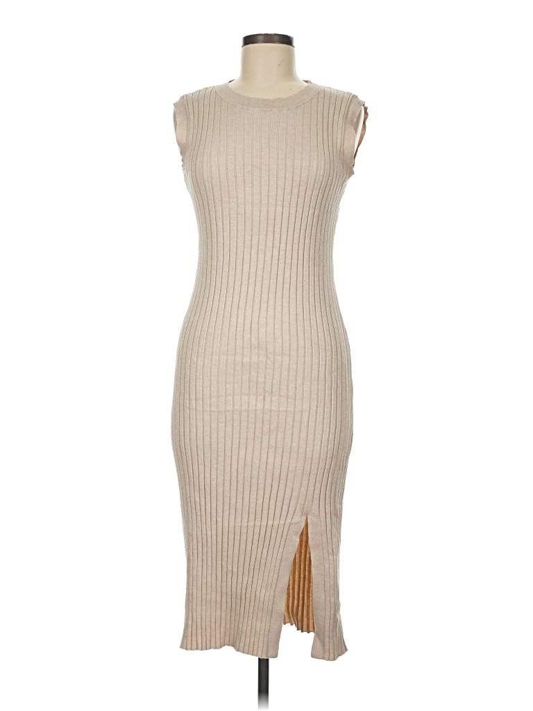 Pre-owned Pink Rose Casual Dress In Tan
