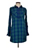 SO 100% Rayon Plaid Green Casual Dress Size S - photo 1