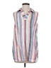 Chico's 100% Linen Stripes Pink Sleeveless Button-Down Shirt Size Sm (0) - photo 1