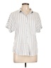 Universal Thread Stripes Ivory Short Sleeve Blouse Size L - photo 1