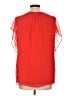 Calvin Klein 100% Polyester Red Short Sleeve Blouse Size L - photo 2