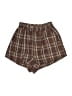 Romwe 100% Polyester Plaid Brown Shorts Size XS - photo 1
