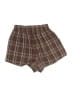 Romwe 100% Polyester Plaid Brown Shorts Size XS - photo 2