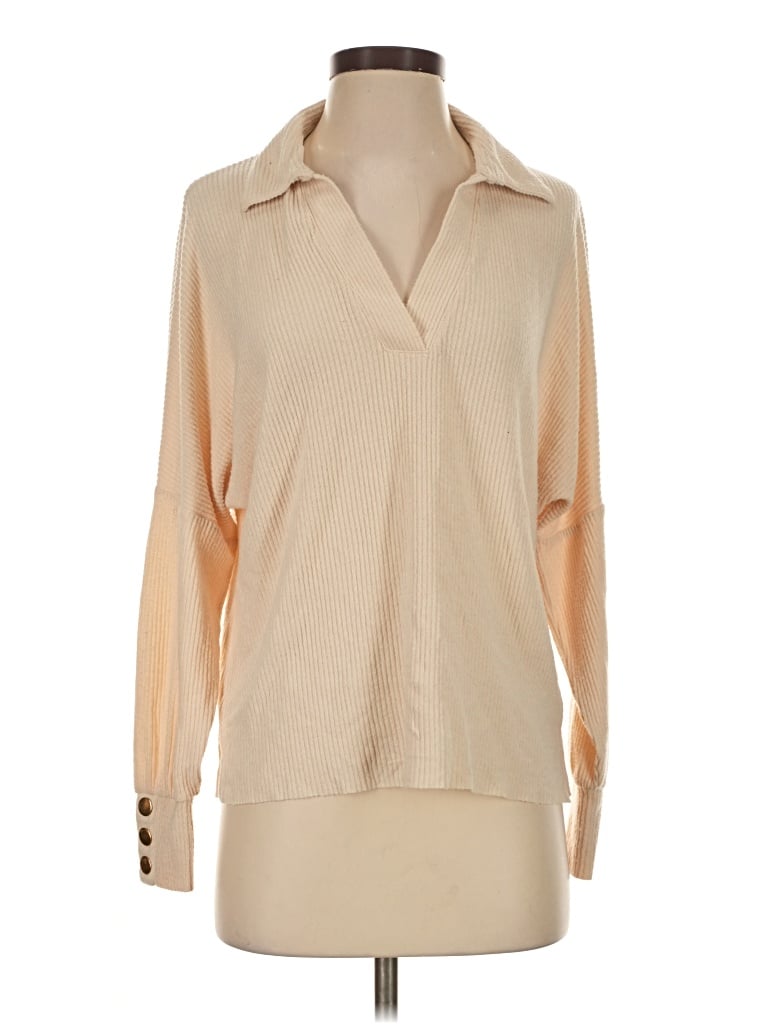 Pre-owned Nation Ltd Long Sleeve Blouse In Ivory