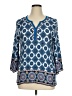 Ruby Rd. 100% Viscose Blue 3/4 Sleeve Blouse Size XL - photo 1