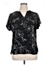 Apt. 9 100% Polyester Black Short Sleeve Blouse Size XL - photo 1