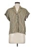 Veronica Beard Stripes Green Short Sleeve Blouse Size M - photo 1