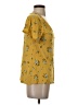 Old Navy 100% Viscose Yellow Short Sleeve Blouse Size S - photo 4