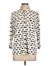 Karl Lagerfeld Paris Animal Print Ivory 3/4 Sleeve Blouse Size L - photo 1