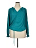 Left Coast by Dolan 100% Polyester Teal Long Sleeve Blouse Size XL - photo 1