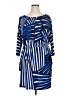 Calvin Klein Stripes Blue Casual Dress Size 16 - photo 1