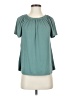 Green Envelope Teal Short Sleeve Blouse Size S - photo 1