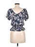 Unbranded 100% Polyester Blue Short Sleeve Blouse Size S - photo 2