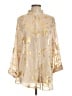 Unbranded 100% Polyester Metallic Gold 3/4 Sleeve Blouse Size XL - photo 1