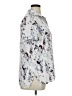 Cynthia Rowley TJX 100% Polyester Print Silver Short Sleeve Blouse Size XL - photo 4