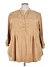 Avenue Tan 3/4 Sleeve Blouse Size 26 - 28 Plus - photo 1