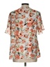 Van Heusen 100% Polyester Orange Short Sleeve Blouse Size L - photo 2