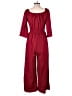 Shein 100% Polyester Solid Burgundy Jumpsuit Size L - photo 2