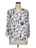 Maurices 100% Polyester Floral White 3/4 Sleeve Blouse Size XL - photo 1