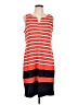Talbots 100% Cotton Stripes Red Casual Dress Size L - photo 1