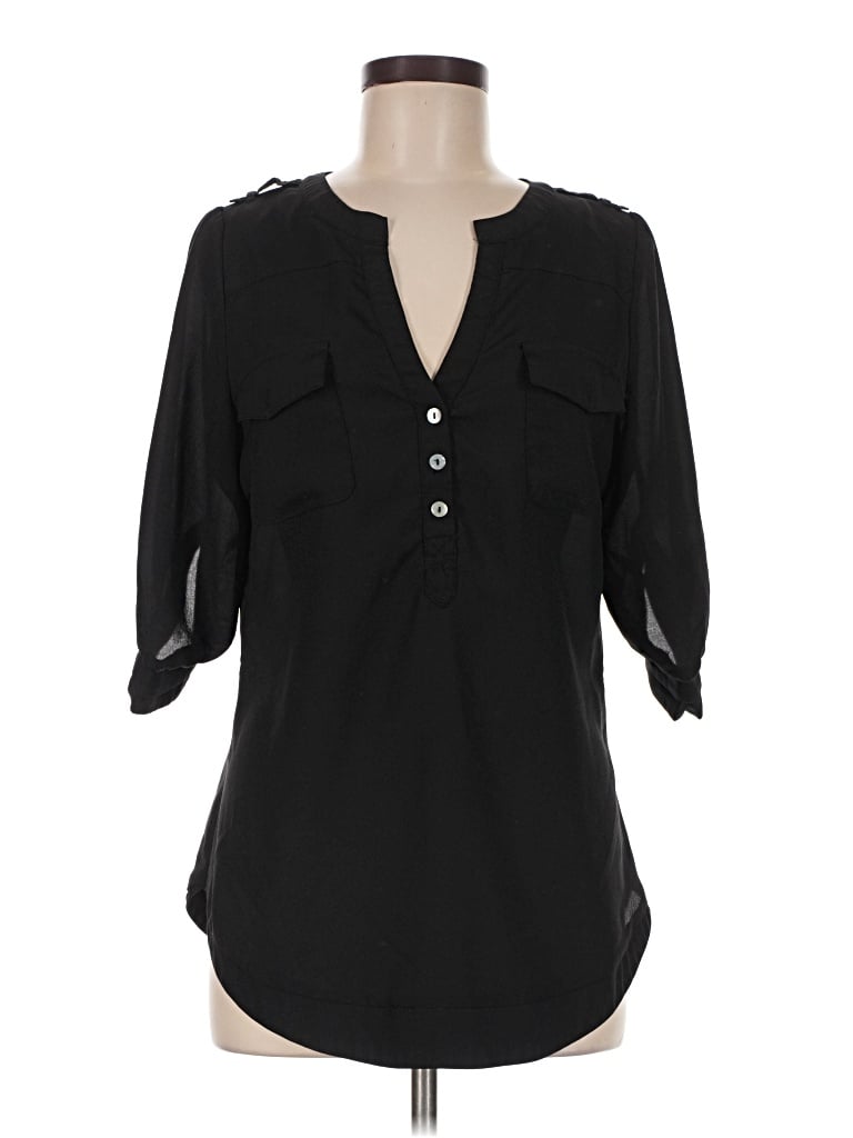 Pre-owned 41hawthorn 3/4 Sleeve Blouse In Black