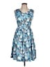 Unbranded Print Blue Casual Dress Size L - photo 1