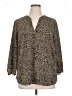 MICHAEL Michael Kors Animal Print Brown 3/4 Sleeve Blouse Size 1X - photo 1