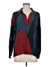 A.P.N.Y. Color Block Blue Long Sleeve Blouse Size M - photo 1