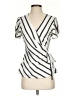 Lily White Silver Short Sleeve Blouse Size S - photo 1