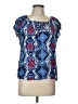 Kim Rogers 100% Rayon Blue Short Sleeve Blouse Size L - photo 1