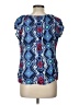 Kim Rogers 100% Rayon Blue Short Sleeve Blouse Size L - photo 2