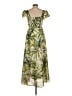 Taylor 100% Polyester Tropical Green Casual Dress Size 4 - photo 2