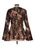 Venus Animal Print Brown Long Sleeve Blouse Size L - photo 2