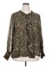 T Tahari 100% Polyester Animal Print Gold Long Sleeve Blouse Size 2X - photo 1
