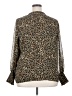 T Tahari 100% Polyester Animal Print Gold Long Sleeve Blouse Size 2X - photo 2