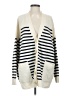 Zara 100% Wool Stripes Ivory Wool Cardigan Size S - photo 1
