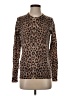 Equipment Animal Print Brown Wool Pullover Sweater Size S - photo 1