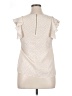 Maison Jules 100% Polyester Ivory Short Sleeve Blouse Size XL - photo 2