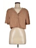 Shein Brown Short Sleeve Henley Size 6 - photo 1