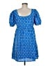 Rhode 100% Cotton Argyle Blue Casual Dress Size M - photo 2
