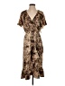 Lush Animal Print Brown Casual Dress Size S - photo 1