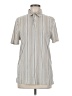 Express Stripes Gray Short Sleeve Button-Down Shirt Size M - photo 1