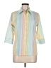 Foxcroft Stripes Yellow 3/4 Sleeve Button-Down Shirt Size 8 (petite) - photo 1
