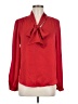 Ann Taylor 100% Polyester Red Long Sleeve Polo Size M - photo 1