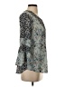 DR2 100% Polyester Blue 3/4 Sleeve Blouse Size S - photo 4