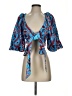 Rhode 100% Cotton Blue 3/4 Sleeve Blouse Size XS - photo 1