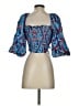 Rhode 100% Cotton Blue 3/4 Sleeve Blouse Size XS - photo 2